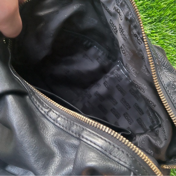 MICHAEL KORS BLACK LEATHER SATCHEL HANDBAG PURSE - Picture 6 of 14